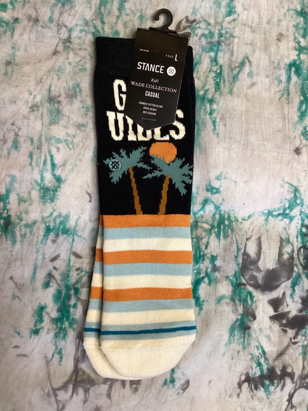Stance Kids Wade Collection Crew Socks - GOOD VIBES Text 3-5.5
